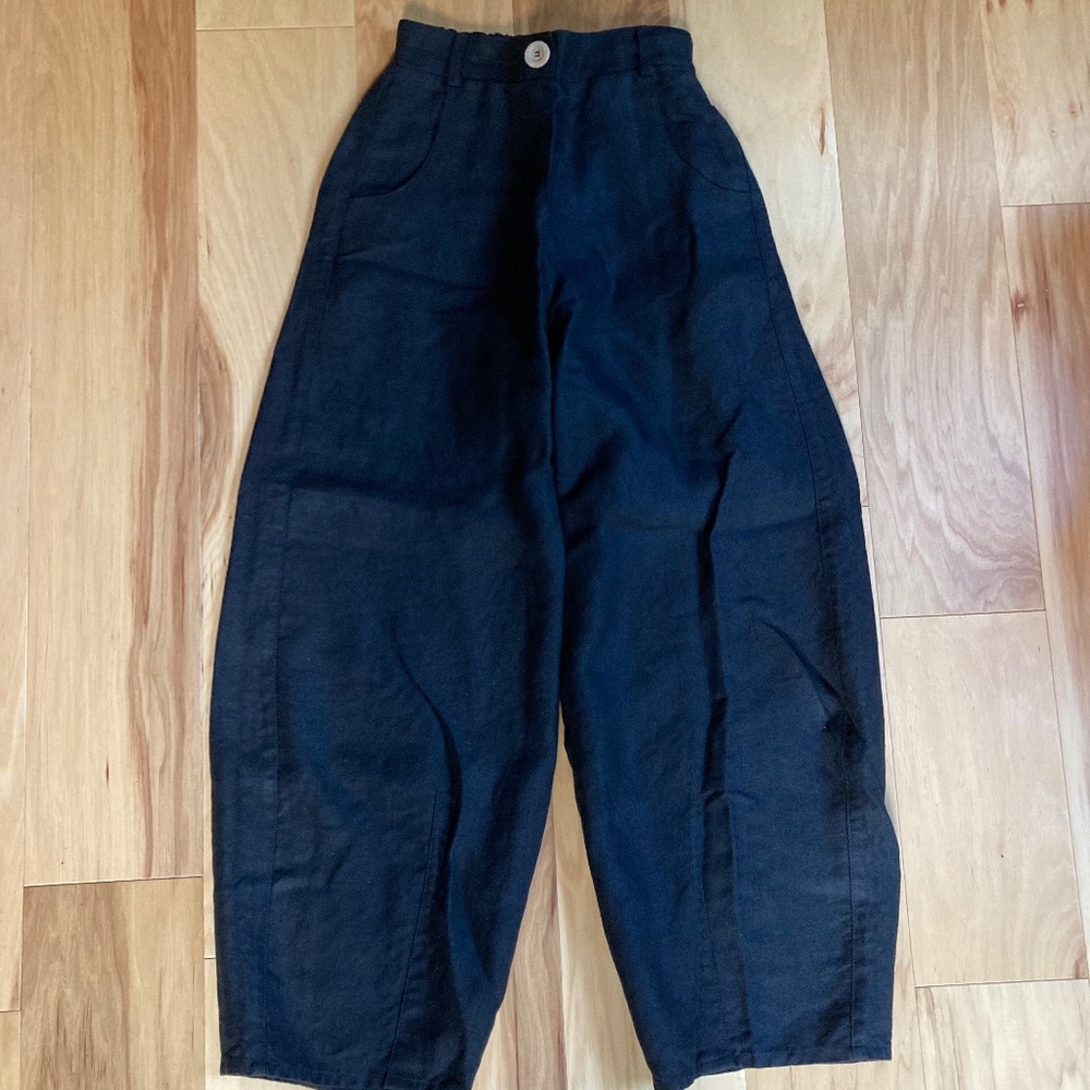 Linenfox Frankie Black Heavy Linen Pants